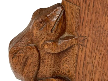 Arts & Crafts Wall Mirror with Hand-Carved Frogs by Kobus de Graaff, 1900s